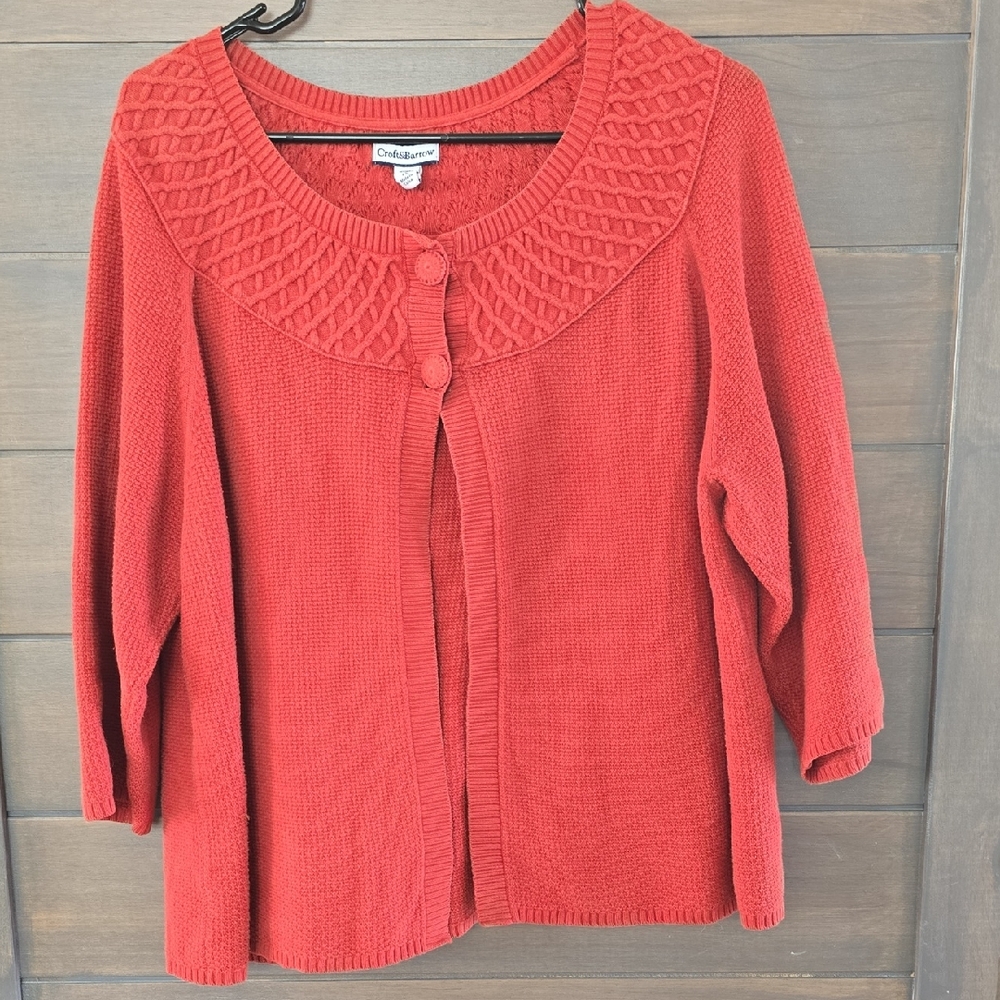 Croft & Barrow Vibrant Orange Cardigan Sweater